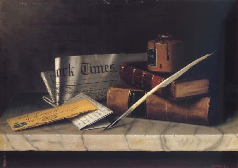 William Michael Harnett Still Life with Letter to Mr.Clarke oil painting image